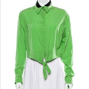 ❣️SOLD❣️Rag & Bone Green Silk Tie Blouse